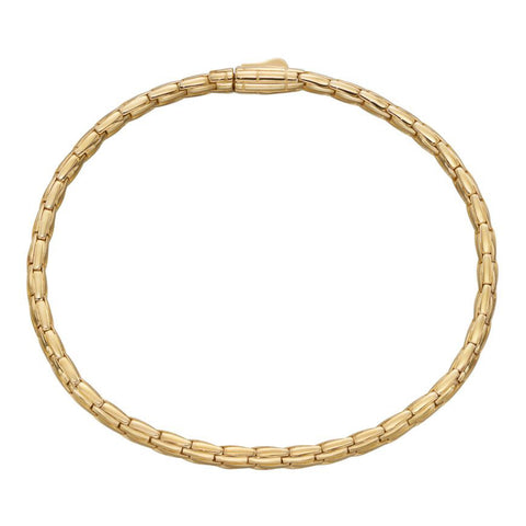 9ct Yellow Gold Textured Tubular Bracelet