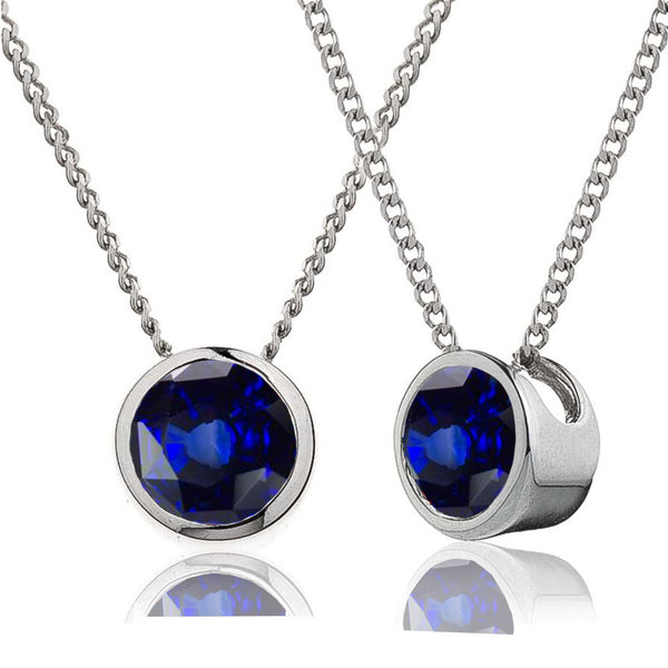 18ct Solitaire Pendant & Chain Available In Sapphire, Ruby Or Emerald