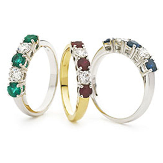 Diamond &amp; Precious Stone Rings (Sapphire, Ruby, Emerald, Aquamarine, Morganite, Tanzanite)