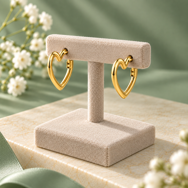 9ct Yellow Gold Heart Earrings