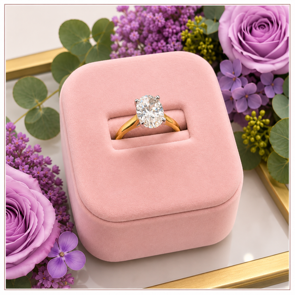 18k Yellow Gold & Platinum Oval Cut Lab Diamond Ring 1.22ct FVVS2