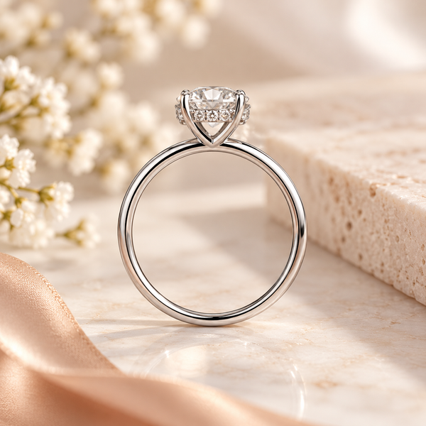 Platinum Oval Lab Diamond Ring