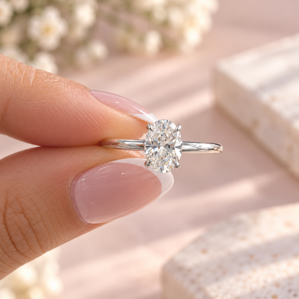 Platinum Oval Lab Diamond Ring