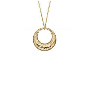 Snake Skin Texture Pendant In 9ct Yellow Gold & Chain