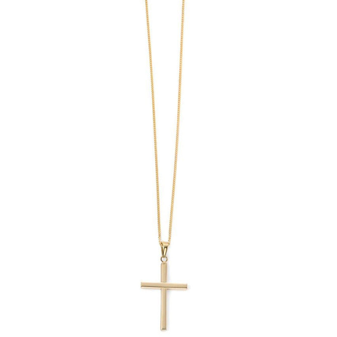 9ct Yellow Gold Large Cross Pendant and Chain