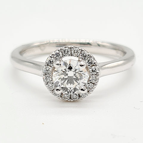 (0.50ct + 0.13ct) Platinum Brilliant Cut Diamond Halo Ring