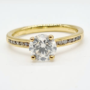 18ct Yellow Gold Diamond Ring (1.10ct + 0.12ct)