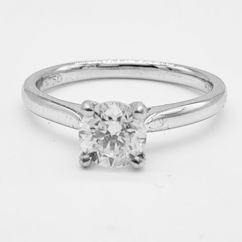 (0.95ct) 18ct White Gold Diamond Solitaire Ring