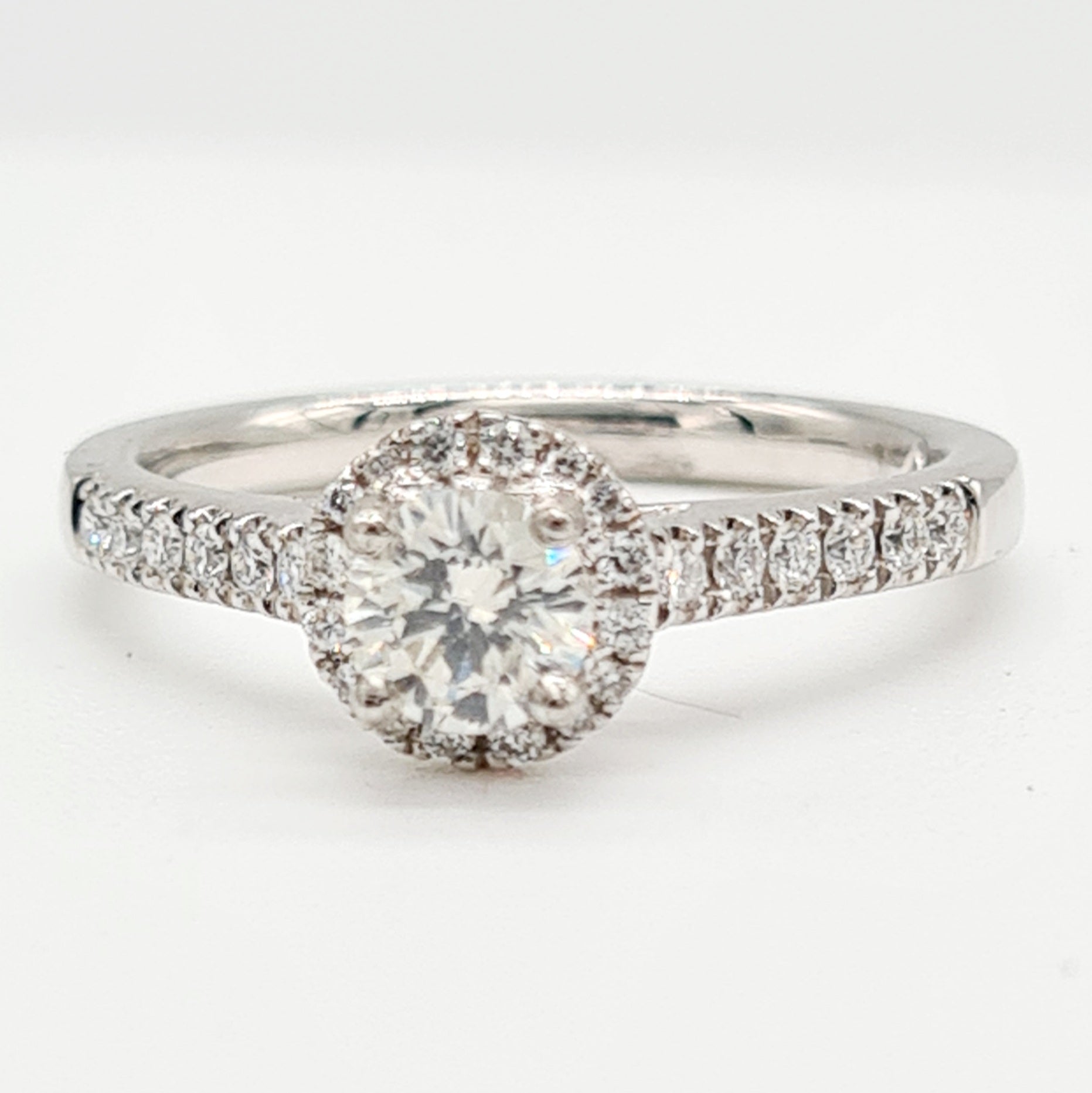 Platinum Brilliant Cut Halo Ring 0.92ct