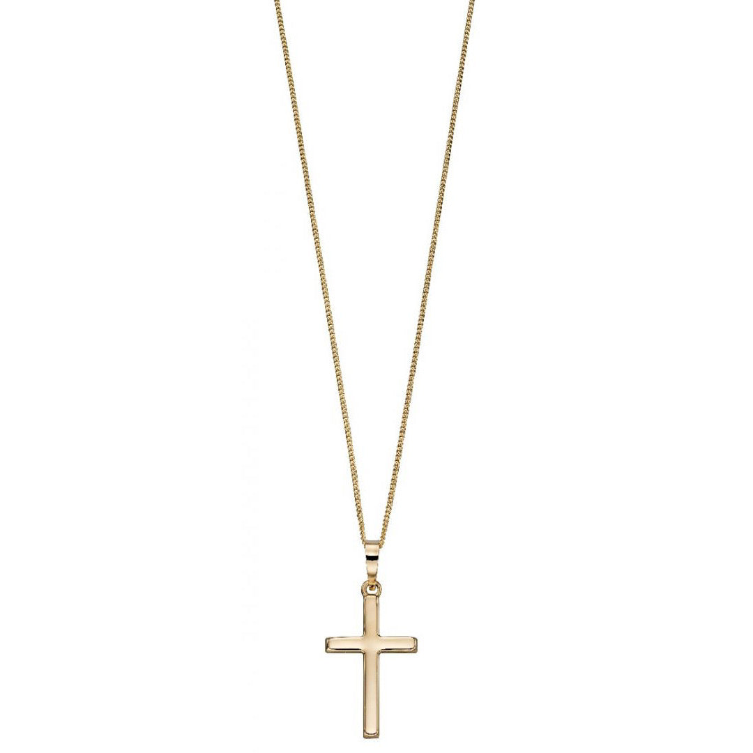 9ct Yellow Gold Cross Pendant and Chain