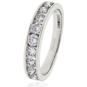 Platinum Brilliant Cut Diamond Half Eternity Ring (0.80ct)