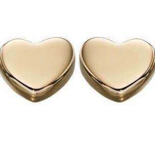 9ct Yellow Gold Heart Studs