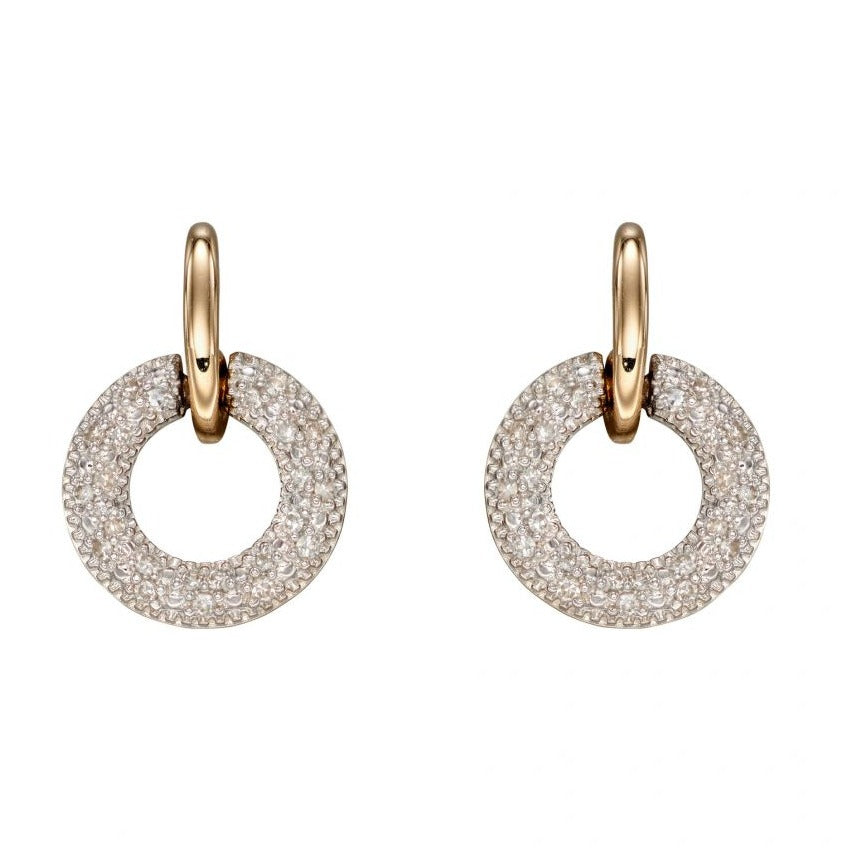 9ct Yellow Gold Circle Diamond Earrings