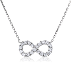 18ct White Gold Diamond Infinity Pendant