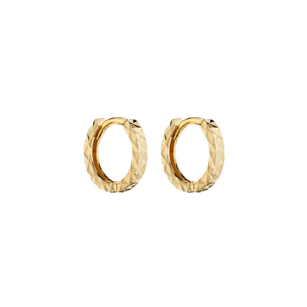 Diamond Cut 9ct Yellow Gold Hoops