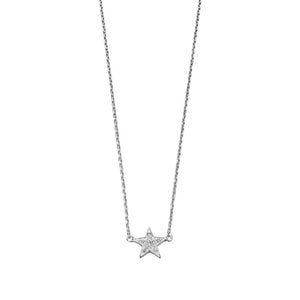 Silver Cubic Zirconia Star Necklace