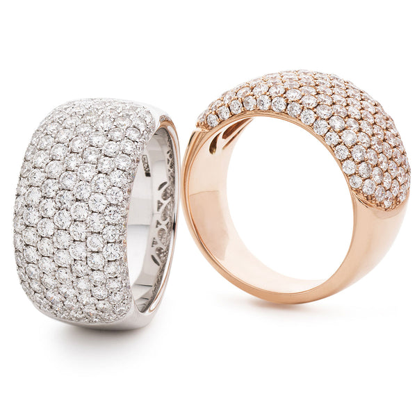 18ct 'Bombay' Style Diamond Ring Available In White Gold, Yellow Gold & Rose Gold