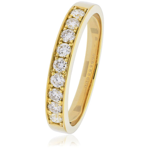18ct Gold Brilliant Cut Diamond Half Eternity Ring (0.50ct) Available  In White Gold & Yellow Gold