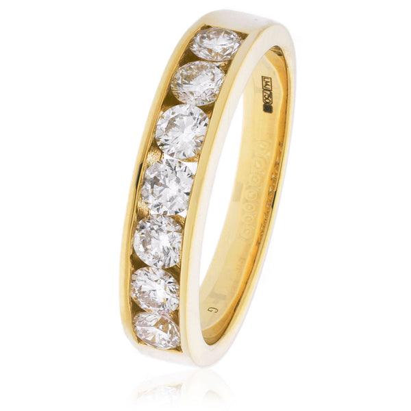 18ct Gold Brilliant Cut Diamond Half Eternity Ring (0.80ct) Available In White Gold & Yellow Gold