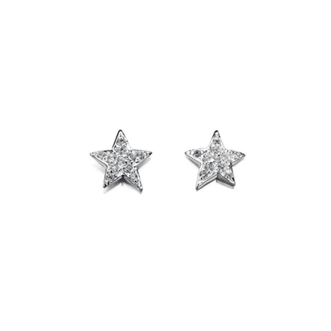 Silver Cubic Zirconia Star Earrings