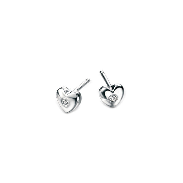 Silver Diamond Heart Adjustable Baby Bangle