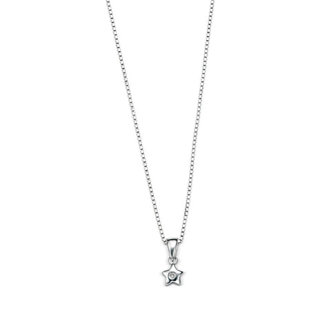 Silver Star Diamond Pendant and Chain