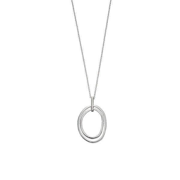 Silver Organic Double Link Drop Earrings