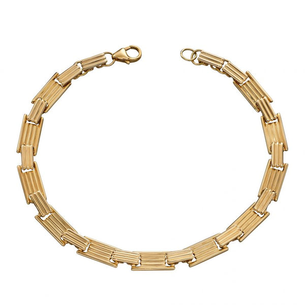 9ct Yellow Gold Rectangle Pendant & Chain