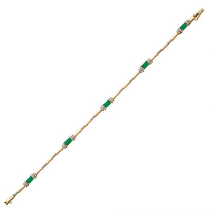 Emerald Baguette Tennis Bracelet In 9ct Yellow Gold