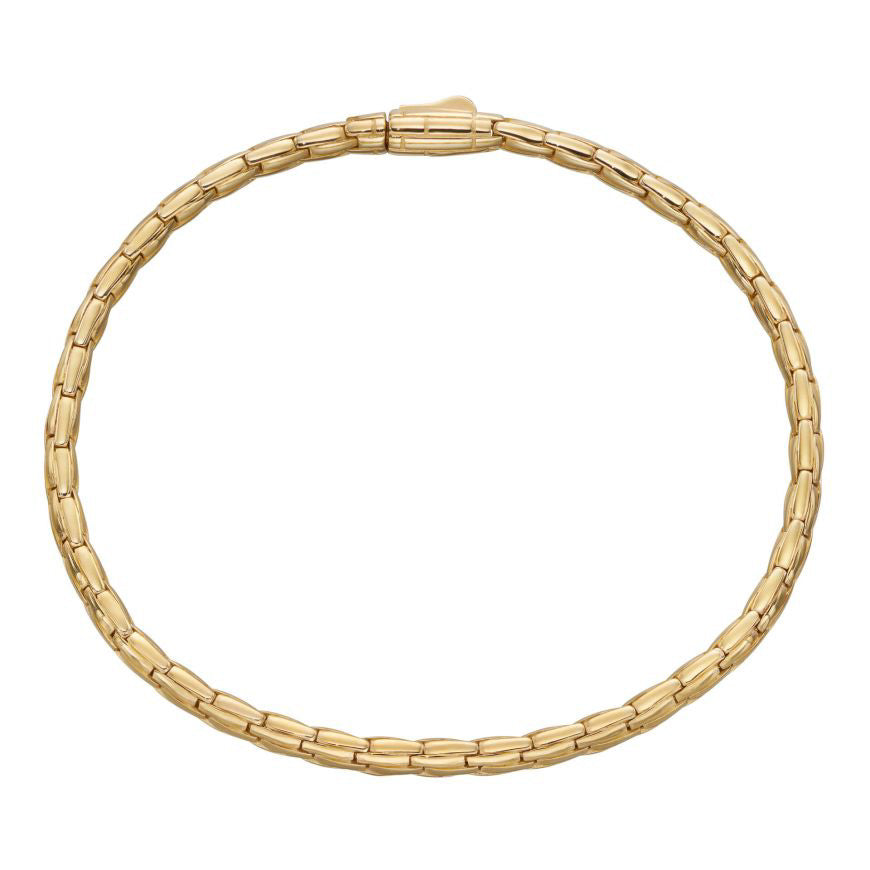 9ct Yellow Gold Textured Tubular Bracelet