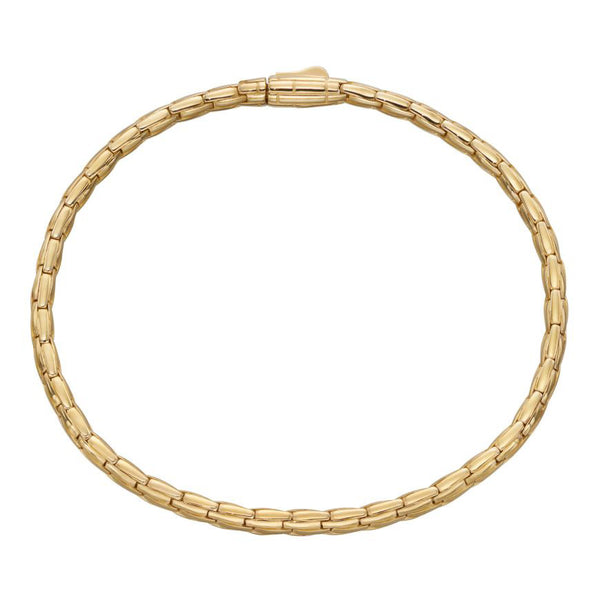 9ct White Gold Textured Tubular Bracelet