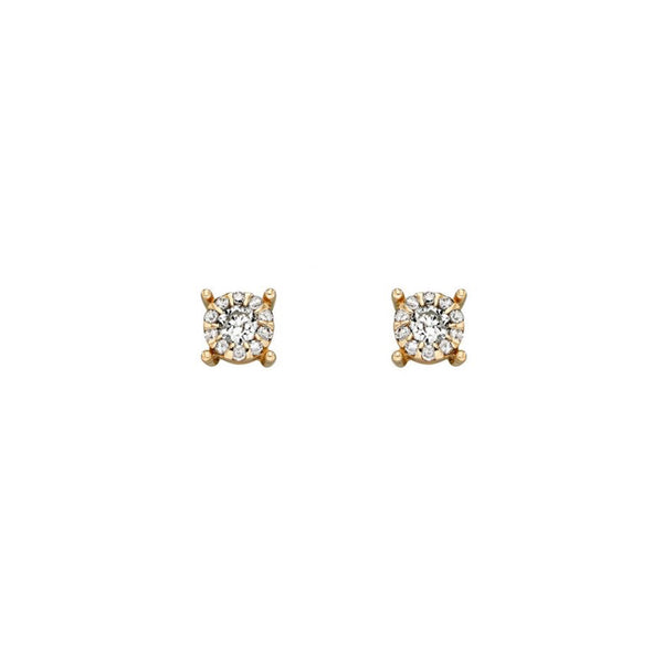 9ct Yellow Gold Diamond Cluster Ring