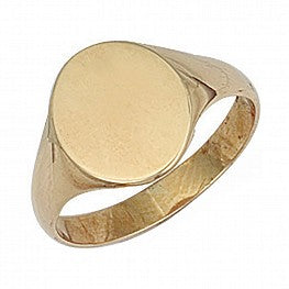 9ct Gold Oval Signet Ring (Available In White Or Yellow Gold)