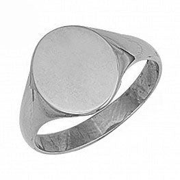 9ct Gold Oval Signet Ring (Available In White Or Yellow Gold)