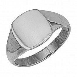 9ct Gold Cushion Signet Ring (Available In White Or Yellow Gold)