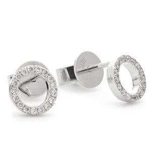 18ct Gold Circle Of Life Brilliant Cut Diamond Earrings (0.15ct) Available In White Gold & Yellow Gold