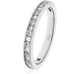 Round and Baguette Channel Set Half Eternity Ring