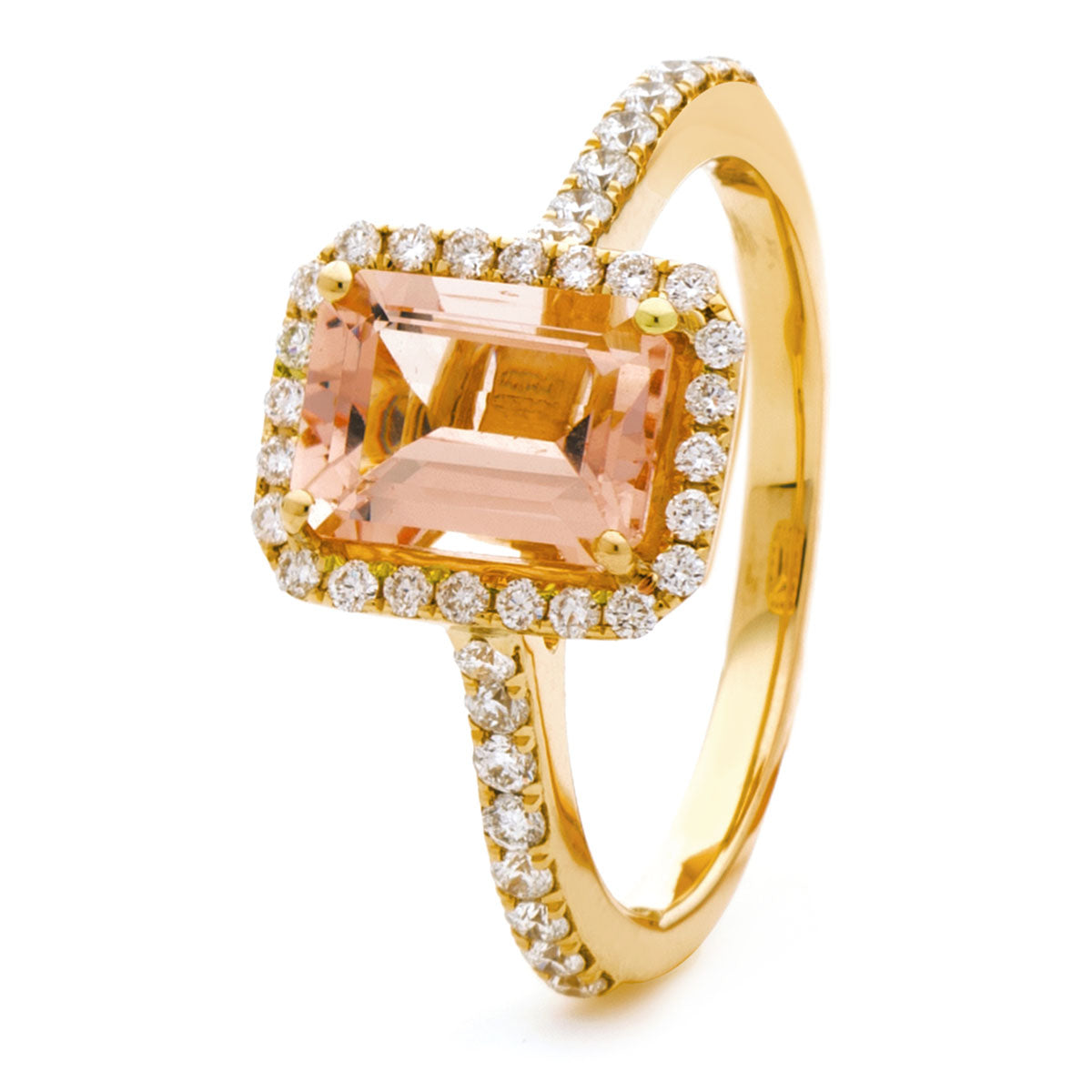 18ct Rose Gold Morganite & Diamond Ring