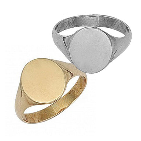 9ct Gold Oval Signet Ring (Available In White Or Yellow Gold)