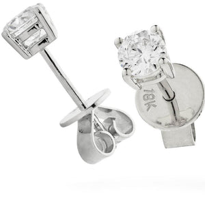 18ct Gold Brilliant Cut Diamond Stud Earrings (0.20ct - 1.00ct) Available In White Or Yellow Gold