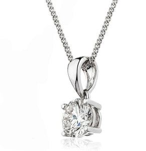 18ct Gold Brilliant Cut Diamond Solitaire Pendant & Chain (0.25ct - 1.00ct) Available In White Gold & Yellow Gold