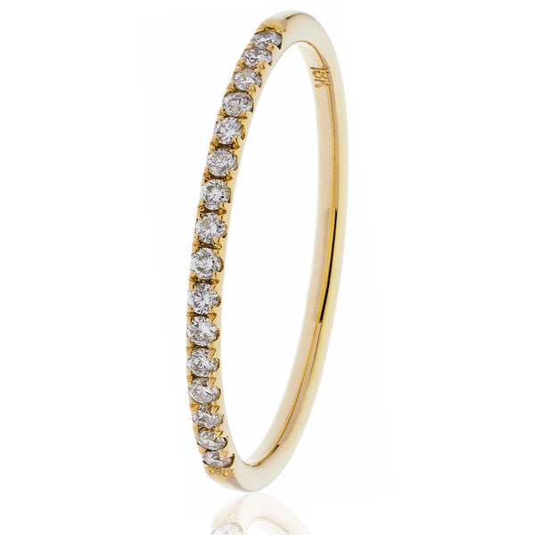 18ct Gold Brilliant Cut Diamond Half Eternity Ring (0.20ct) Available In White Gold & Yellow Gold