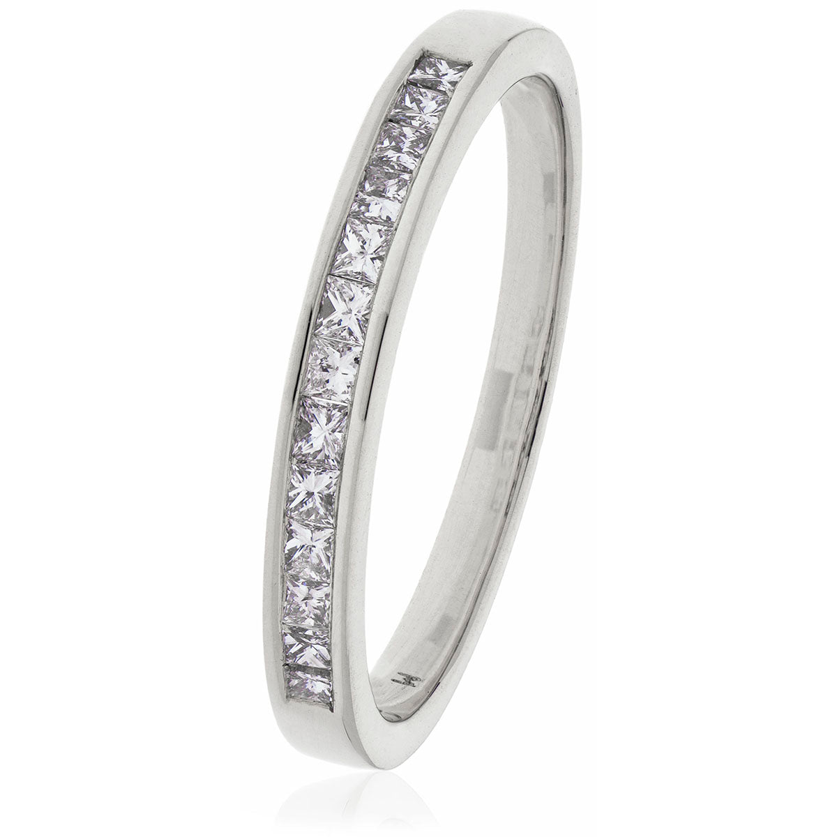 18ct Gold Princess Cut Diamond Half Eternity Ring (0.75ct) Available In White Gold & Yellow Gold