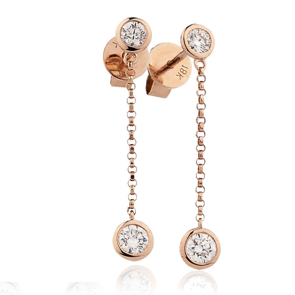 18ct Gold Diamond Chain Drop Earring (0.55ct) Available In White Gold & Rose Gold