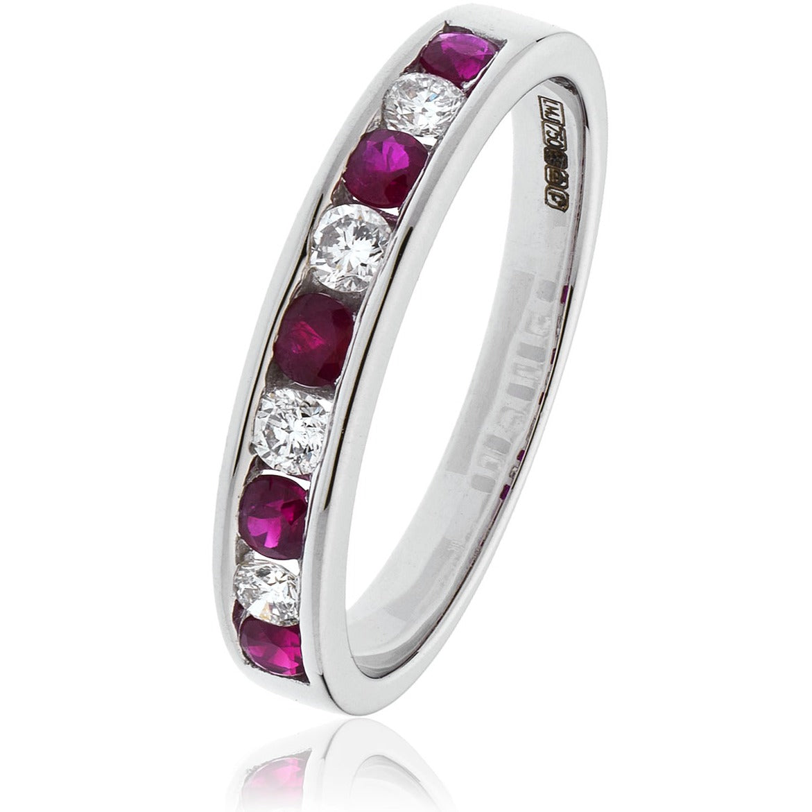 18ct White Gold Ruby & Diamond Eternity Ring
