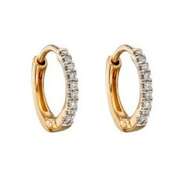 Yellow Gold Diamond Huggie Earrings