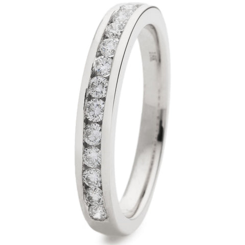 Platinum Brilliant Cut Diamond Half Eternity Ring (0.37ct)