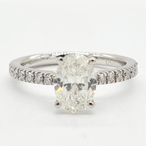 (1.18ct) Platinum Oval Diamond Ring