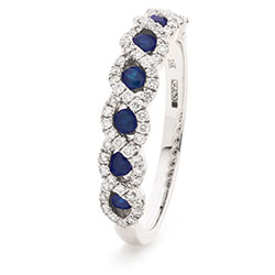 18ct White Gold Diamond Dress Ring Available with Sapphire or Ruby