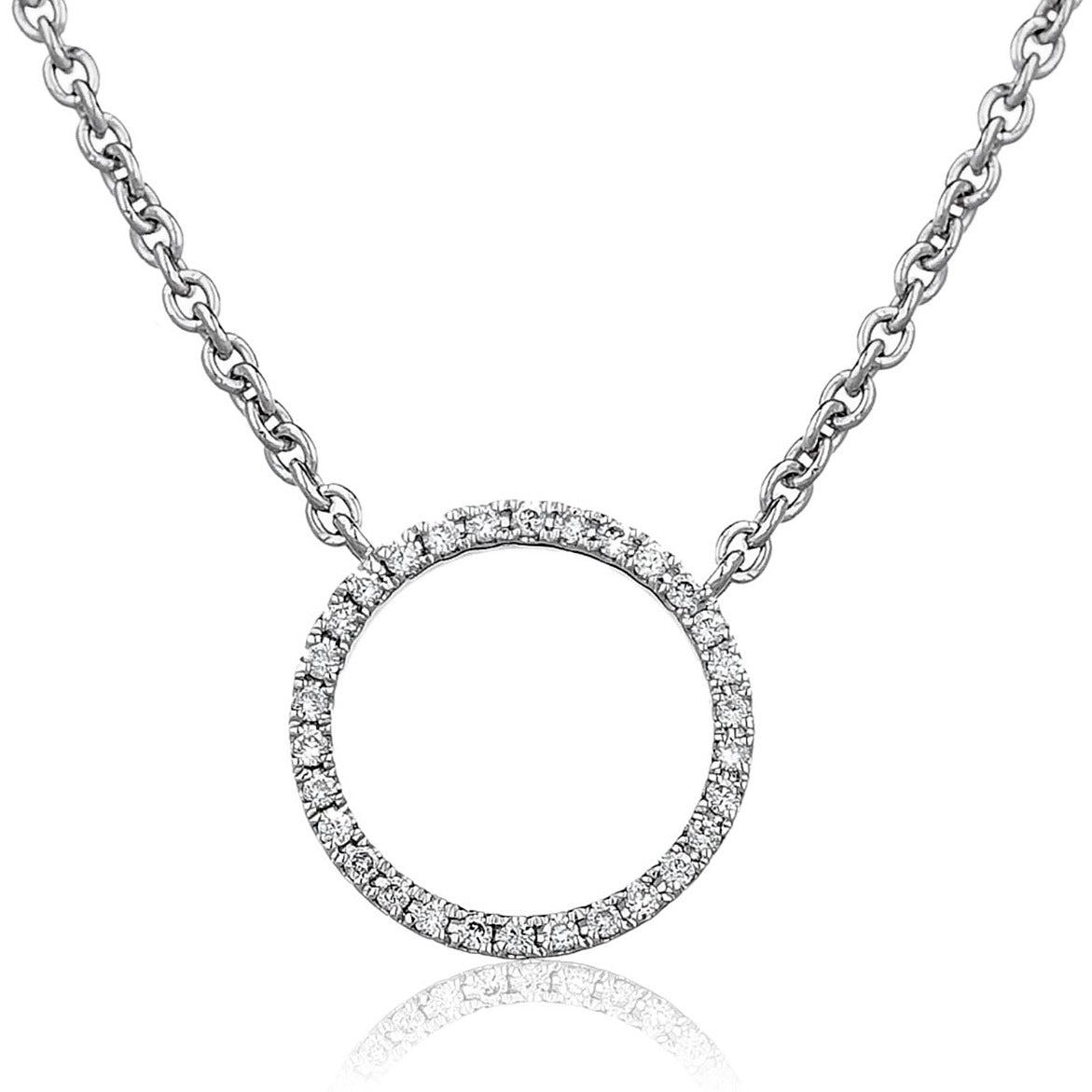 18ct White Gold Diamond Circle of Life Pendant and Chain